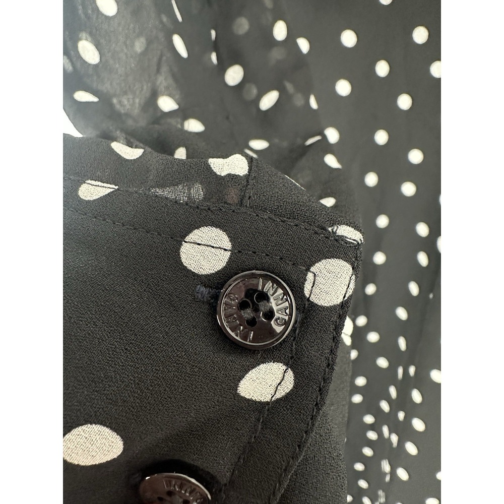 Ganni Polka Dot Crepe Midi Dress Size EU 44/US 14 Black Sheer Quiet Luxury - Picture 9 of 14